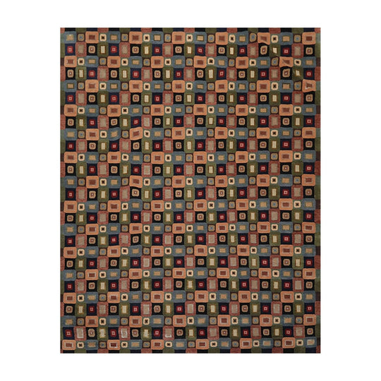 Bottle Cap Designer 8'x10' Hand Knotted Tibetan Wool Silk Area Rug