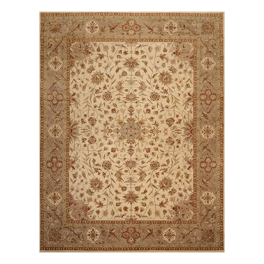 9'2'' x 11'11'' Hand Knotted Wool Peshawar Traditional Oriental Area Rug Beige
