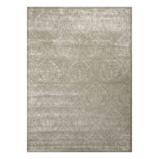 8' x 11' Handmade Wool & Art Silk Patterned Transitional Area Rug Gray Caledon