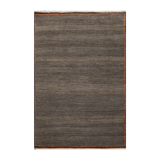 5'6''x 8'6'' Hand Knotted 100% Wool Traditional Oriental Area Rug Charcoal