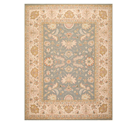 8' x 9'10'' Hand Knotted 100% Wool Area Rug Slate Flat pile