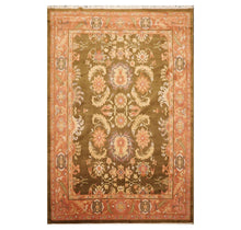 5'10'' x 8'9" Hand Knotted Tibetan Wool Classic European Area Rug Olive - Oriental Rug Of Houston