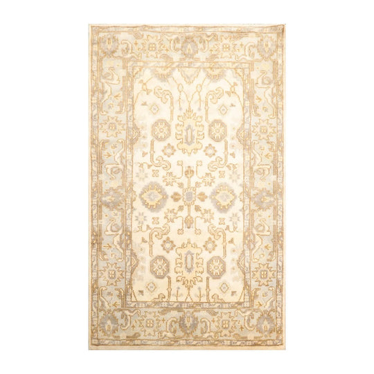 3'11'' x 6'1'' Hand Knotted 100% Wool Turkish Oushak Oriental Area Rug Beige