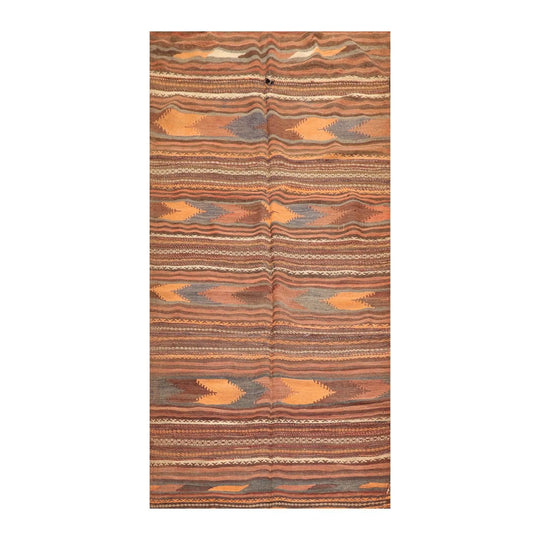 3'9''x7'2'' Vintage Hand-Woven Afghan Kilim Wool Tribal Southwestern Area Rug