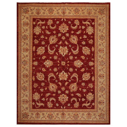 Chobi Peshawar Hand Knotted 100% Wool Oriental Area Rug Rusty Red 9' x 11'9"
