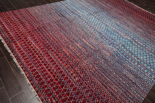 9' x 12' Hand Knotted 100% Wool Contemporary Modern Oriental Area Rug Blue