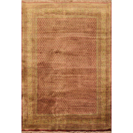 5'7" x 8'3" Hand Knotted 100% Wool Boteh Paisley Oriental Area Rug Rust