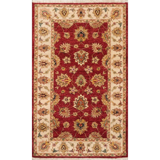 3' x 5' Hand Knotted 100% Wool Agra Traditional Oriental Area Rug Rusty Red