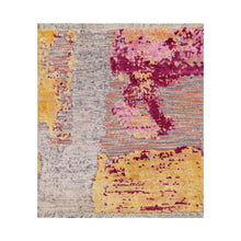 2' x 2' Hand Knotted Wool & Silk Square Modern Tibetan Oriental Area Rug Gold - Oriental Rug Of Houston