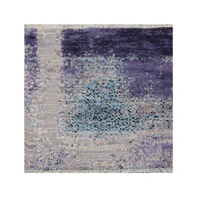 2' x 2' Hand Knotted Wool & Silk Square Modern Tibetan Oriental Area Rug Gray - Oriental Rug Of Houston