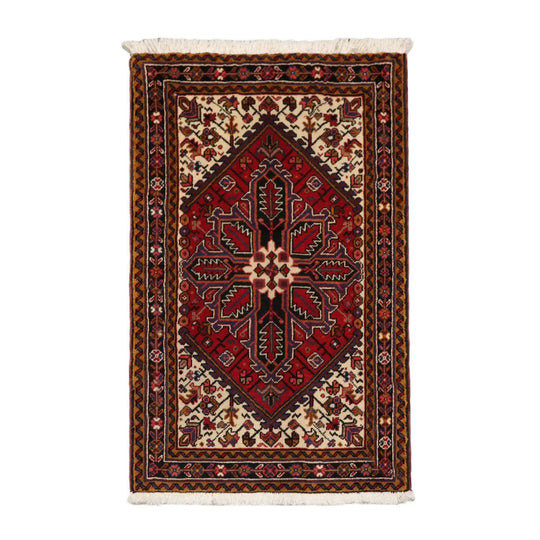 3’ x 5’ Vintage Hand Knotted Wool Kerman 200 KPSI Oriental Area Rug Rusty Red