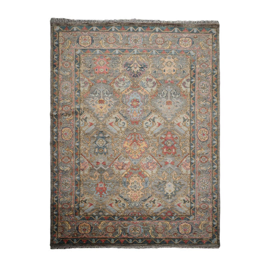 9’2"x12’3” Hand Knotted 100% Wool Herizz Traditional Oriental Area Rug Gray