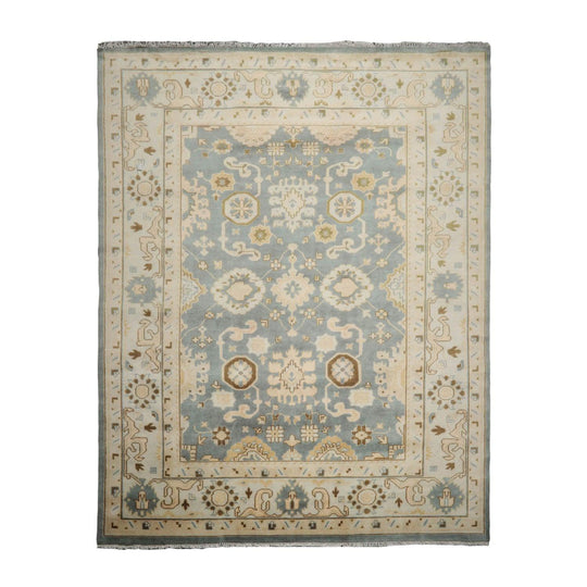 Muted Turkish Oushak 9'2" x 11’10” Hand Knotted 100% Wool Area Rug Celadon