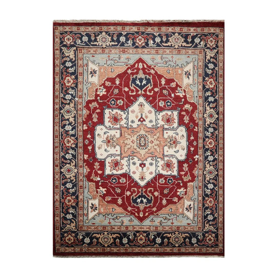 9’ x 12’6” Hand Knotted 100% Wool Herizz Traditional Oriental Area Rug Rusty Red
