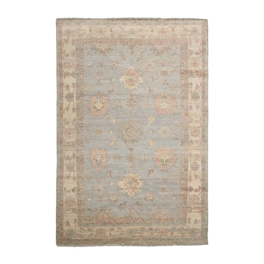 Muted Afghan Oushak Vegetable Dyes Slate 6x9 Traditional Wool Area Rug