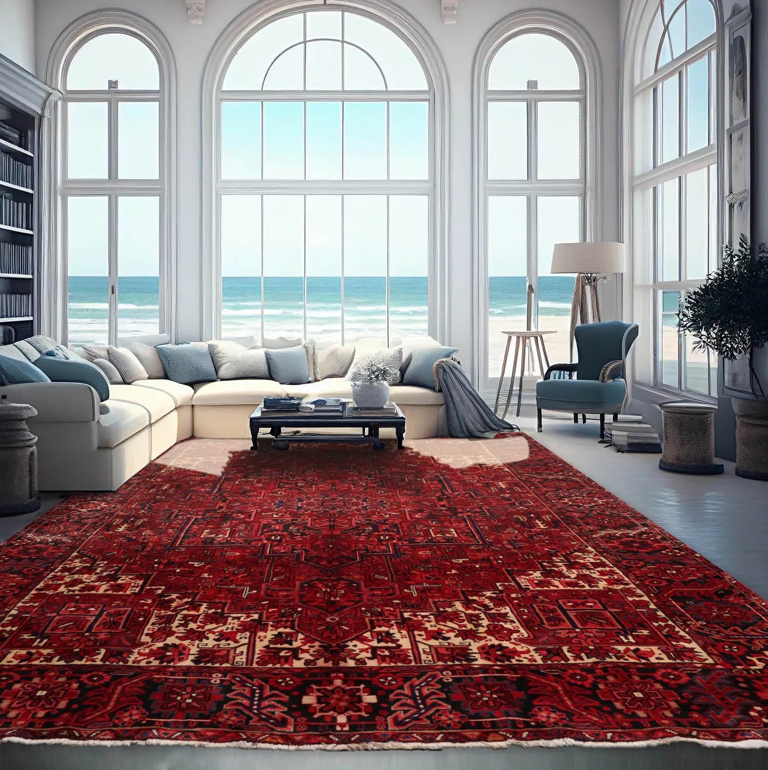 10x14 Rust Hand Knotted 100% Wool Heriz Oriental Area Rug