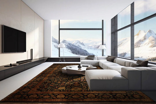 12'3"x19'6" Palace Charcoal Hand Knotted 100% Wool Agra Traditional Oriental Area Rug