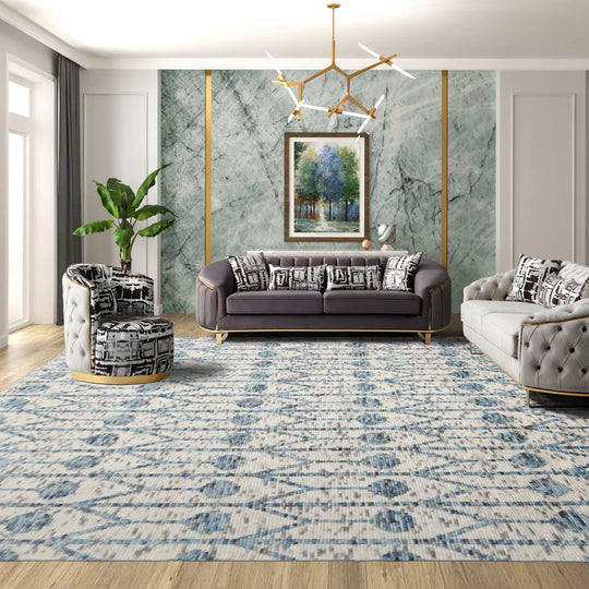 LoomBloom 8x10 White, Gray Hand Knotted Oushak 100% Wool Modern & Contemporary Oriental Area Rug Off