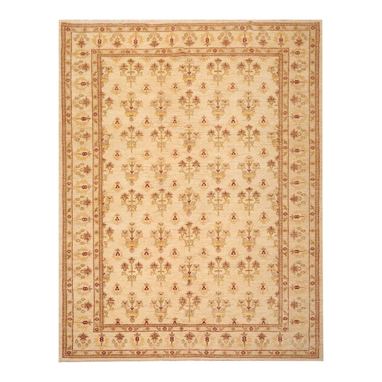8'1'' x 11'2'' Hand Knotted 100% Wool Peshawar Oriental Area Rug Beige