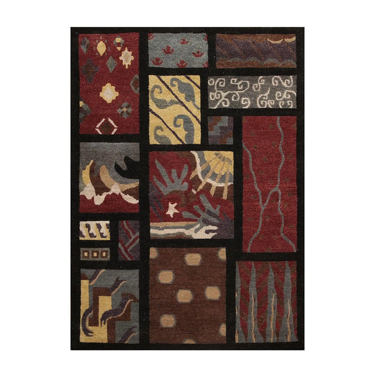 Hand Knotted Modern 100% Wool Tibetan Area Rug Contemporary 6' x 9'