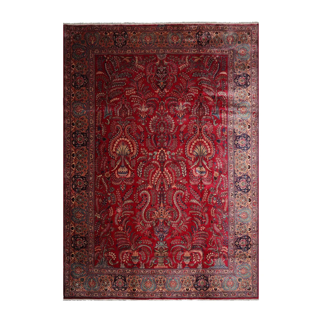 Palace Red Hand Knotted 100% Wool Sarouk Persian Oriental Area Rug ...