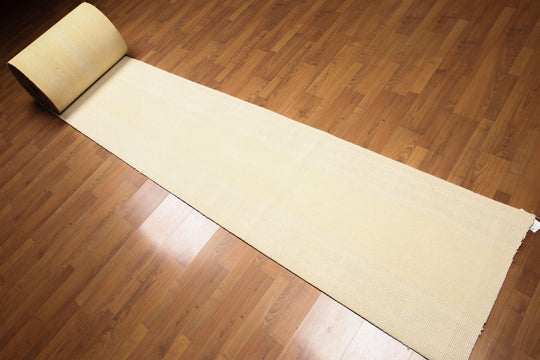 2'4" x 74' Modern Palace Size Runner 100% New Zealand Wool Area Rug Ivory