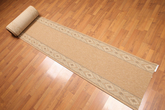 2'3" x 37' Palace Size Runner Border design Oriental Area Rug Tan