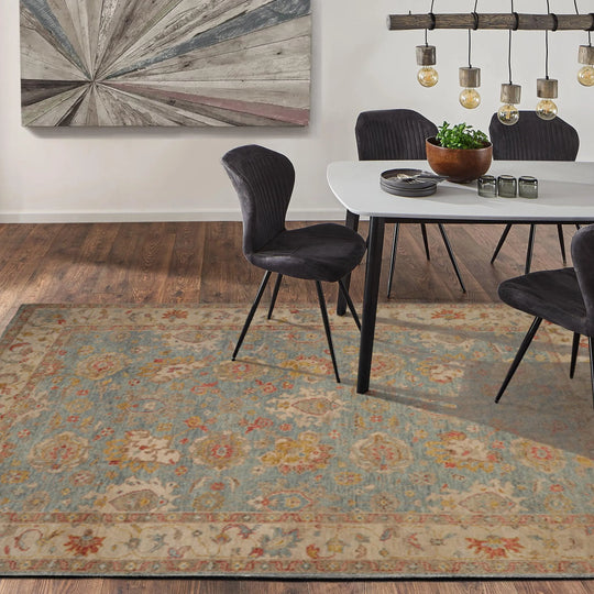 10’ x 14’2” Muted Oushak Hand Knotted Wool Traditional Area Rug Aqua