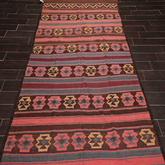 5'5" x 11'6" Vintage Hand-Woven Southwestern Kilim Oriental Area Rug Runner Rose