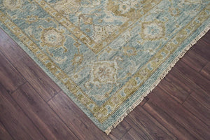 Multi Size Aqua Hand Knotted Traditional Oushak Wool Oriental Area Rug - Oriental Rug Of Houston