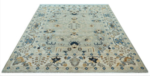 LoomBloom 8 x10 Mint Hand Knotted Traditional Oushak Wool Oriental Area Rug