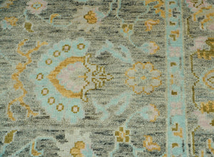 LoomBloom 9x12 Mint Hand Knotted Traditional  Oushak Wool Oriental Area Rug