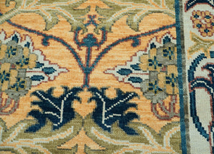 LoomBloom 8x10 Gold Hand Knotted William Morris Arts & Crafts Oushak Wool Oriental Area Rug