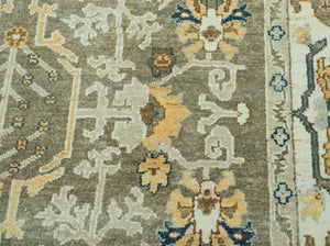 LoomBloom 8x10 Sage Hand Knotted Traditional Oushak Wool Oriental Area Rug