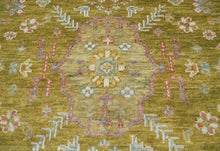 LoomBloom 9x12 Lime Hand Knotted Traditional Oushak Wool Oriental Area Rug