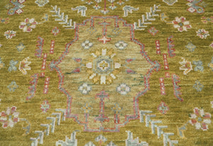 LoomBloom 9x12 Lime Hand Knotted Traditional Oushak Wool Oriental Area Rug