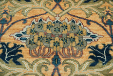 LoomBloom 8x10 Gold Hand Knotted William Morris Arts & Crafts Oushak Wool Oriental Area Rug