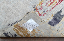 2'6x10 Blue, Slate, Rust Color Hand Knotted Tibetan Wool  Oriental Rug