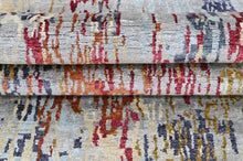 2'6x10 Blue, Slate, Rust Color Hand Knotted Tibetan Wool  Oriental Rug
