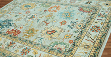 LoomBloom 9x12 Mint Hand Knotted Arts & Crafts Oushak Wool Oriental Area Rug