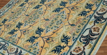 LoomBloom 8x10 Gold Hand Knotted William Morris Arts & Crafts Oushak Wool Oriental Area Rug