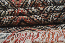 Multi Size Black Coral Ivory Color Hand Woven  Wool Modern & Contemporary Oriental Rug