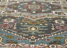10x14 Gray, Slate, Aqua Color Hand Knotted Oushak Wool  Oriental Rug