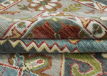 10x14 Gray, Slate, Aqua Color Hand Knotted Oushak Wool  Oriental Rug