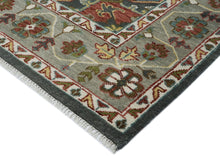 10x14 Gray, Slate, Aqua Color Hand Knotted Oushak Wool  Oriental Rug