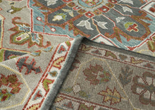 10x14 Gray, Slate, Aqua Color Hand Knotted Oushak Wool  Oriental Rug