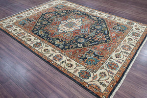 Multi Size Navy Hand Knotted Traditional Oushak Wool Oriental Area Rug - Oriental Rug Of Houston