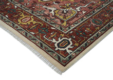 10x14 Rust, Ivory, Gold Color Hand Knotted Oushak Wool  Oriental Rug