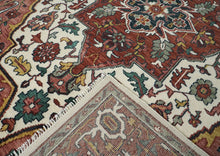 10x14 Rust, Ivory, Gold Color Hand Knotted Oushak Wool  Oriental Rug
