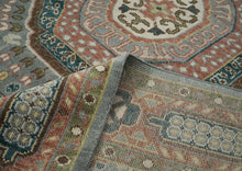 10x14 Slate, Peach, Seledon Color Hand Knotted Oushak Wool Traditional Oriental Rug